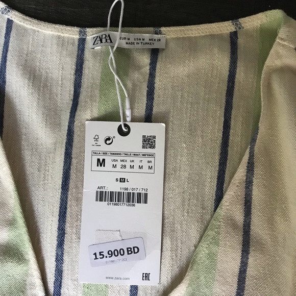 ZARA Rustic Dress with Ruffle Trim. Midi Dress. - Picture 6 of 7